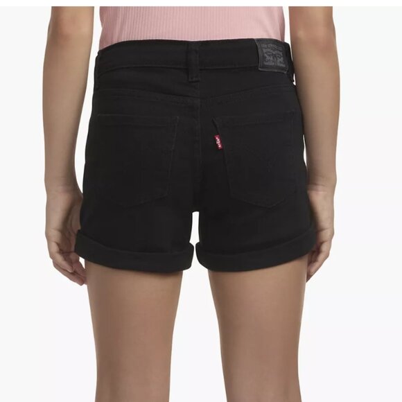 NWOT Levi's Girls' Kids Girlfriend Black Cuffed Stretch Midrise Shortie Sz 10 - Picture 8 of 9